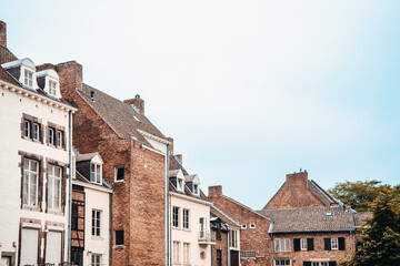 Street view of downtown in Maastricht, Netherlands.
