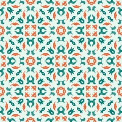 Three colors pattern ornament shape. Simple seamless abstract background