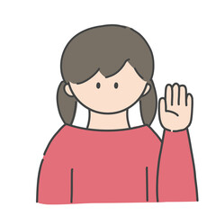 挙手_女の子