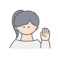 挙手_女の子