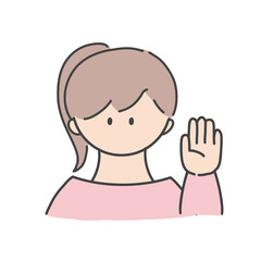 挙手_女の子