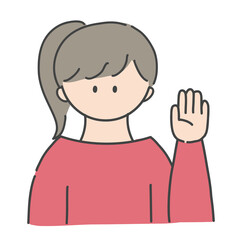 挙手_女の子