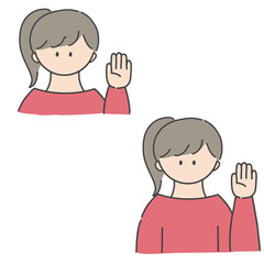 挙手_女の子