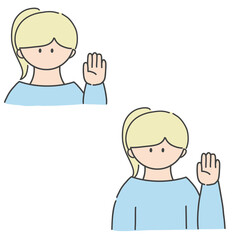 挙手_女の子