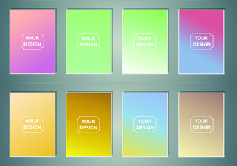 Modern cover template design. Set of trendy colorful gradient vector illustrations. Background for flyer, social media post, screen, mobile app, wallpaper
