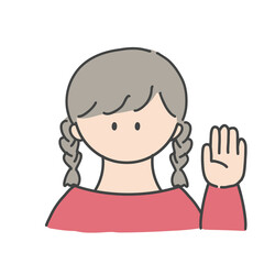 挙手_女の子1(カラーバージョン)