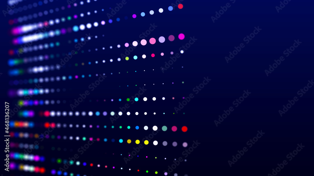  digital background with movement of glowing particles. complex technologies of big data. 3d renderin