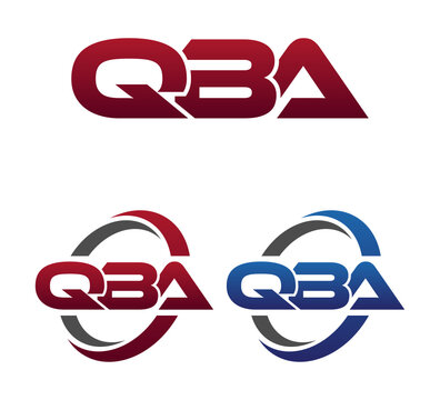Modern 3 Letters Initial logo Vector Swoosh Red Blue QBA