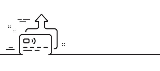 Credit card line icon. Send money payment sign. Receive transaction symbol. Minimal line illustration background. Card line icon pattern banner. White web template concept. Vector