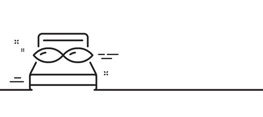 Bed pillows line icon. Night sleep rest sign. Comfort bedtime symbol. Minimal line illustration background. Pillows line icon pattern banner. White web template concept. Vector