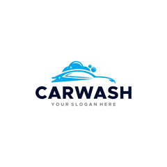 Fototapeta na wymiar minimalist CARWASH foam buble car logo design