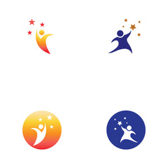 Fototapeta na wymiar People star logo and vector images