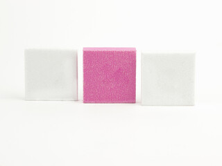 buff for nails three pieces on a white background