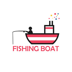 Fototapeta premium Fishing Boat Logo Graphic Design