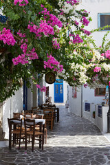 Fototapeta na wymiar Typical alley in Plaka village, Milos island, Greece