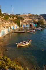 Fototapeta na wymiar The picturesque fishing village of Mandrakia, Milos, Greece