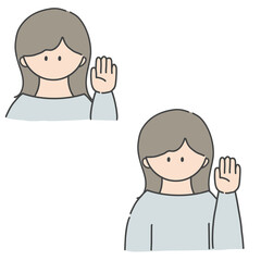 挙手_女の子