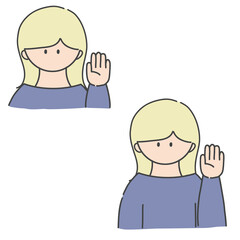 挙手_女の子