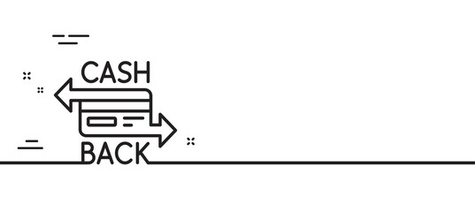 Credit card line icon. Banking Payment card sign. Cashback service symbol. Minimal line illustration background. Cashback card line icon pattern banner. White web template concept. Vector