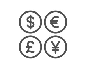 Money currency line icon. Cash exchange sign. Stock trade symbol. Quality design element. Linear style money currency icon. Editable stroke. Vector
