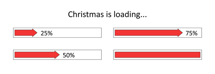 Progress bar new year 2022. Goal planning. Loading vector illustration for graphic design, website
