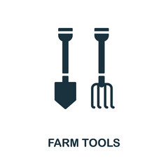 Farm Tools icon. Monochrome sign from farming collection. Creative Farm Tools icon illustration for web design, infographics and more