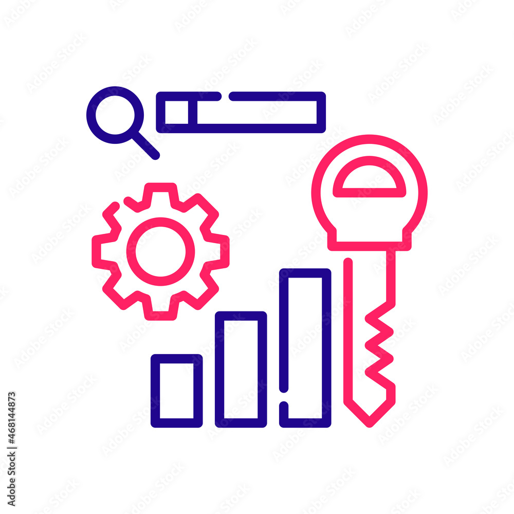 Poster keyword vector 2 colours icon design illustration. web analytics symbol on white background eps 10 f