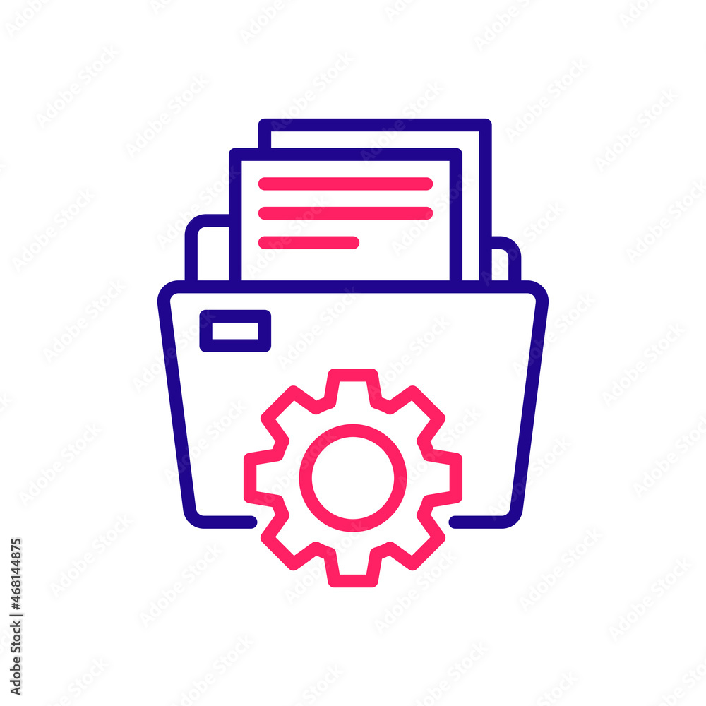 Poster data management vector 2 colours icon design illustration. web analytics symbol on white background 