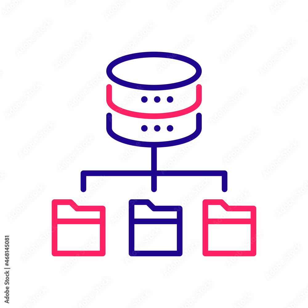 Poster database vector 2 colours icon design illustration. web analytics symbol on white background eps 10 