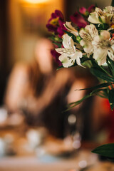 a bouquet of festive flowers on the table