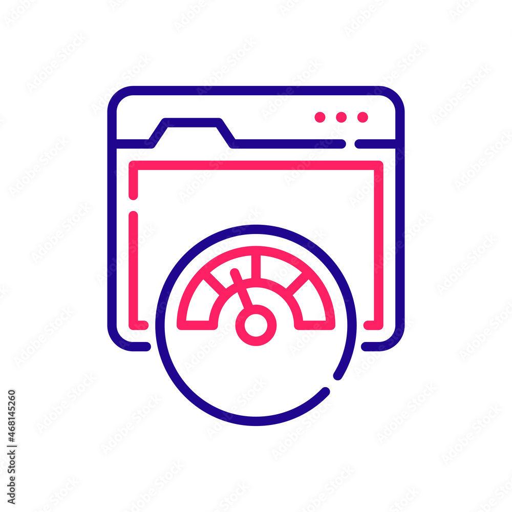 Poster web speed vector 2 colours icon design illustration. web analytics symbol on white background eps 10