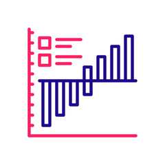 Gantt chart vector 2 colours Icon Design illustration. Web Analytics Symbol on White background EPS 10 File