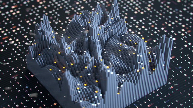 Wave function visualization 3D render