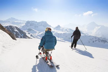 Fotobehang Mont Blanc Handiski piste la plagne savoie paradiski alpes