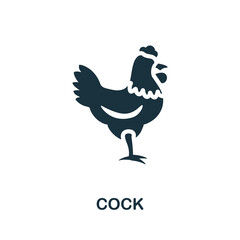 Cock icon. Monochrome sign from farming collection. Creative Cock icon illustration for web design, infographics and more