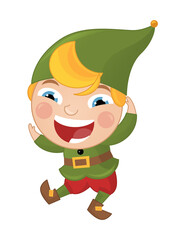 cartoon scene with colorful dwarf children illustration