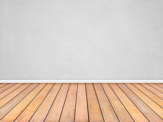 Room interior vintage with white wall and wood floor background