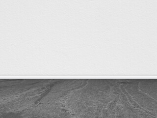 Room interior vintage with white wall and cement floor background