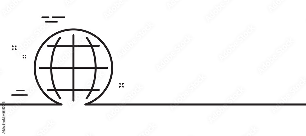 Poster globe line icon. world or earth sign. global internet symbol. minimal line illustration background. 