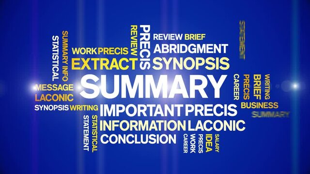Summary Animated tag word cloud;text design animation kinetic typography seamless loop.