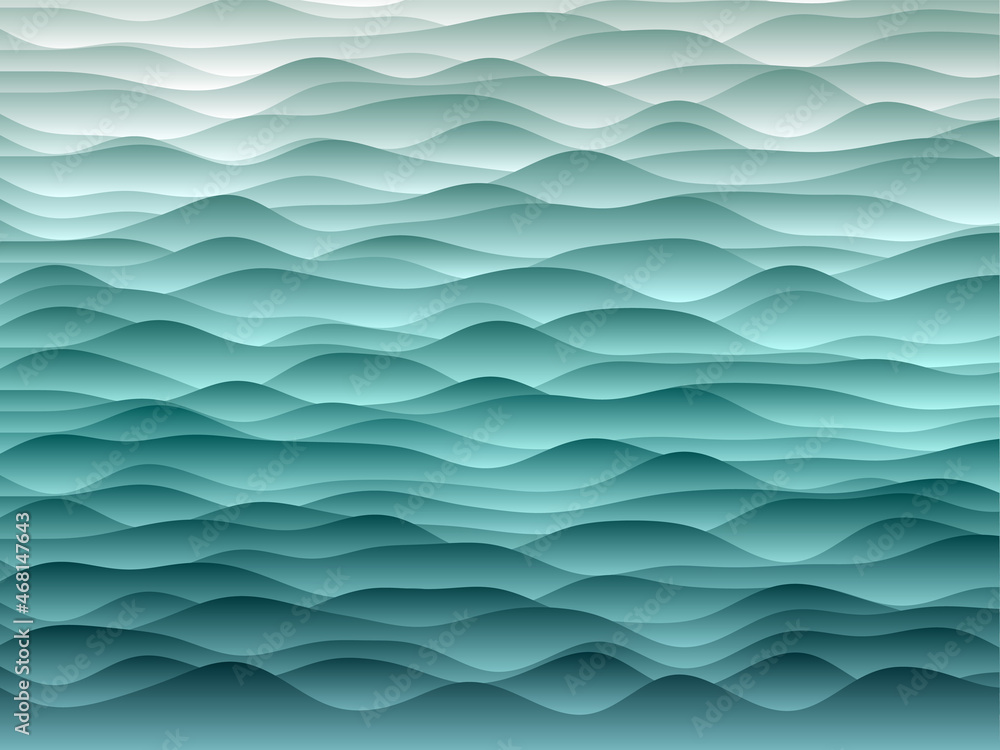 Poster abstract curves background. smooth curves with gradients in mint colors. neat vector illustration.
