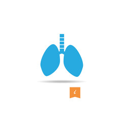 Lungs icon vector isolated on white background. Trendy lungs icon in flat style. Template for app, logo and ui. Icon lungs for your web site, office poster and placard.Modern lungs icon, eps 10