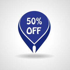 Discount sticker isolated on gray background. Promo sale tag, vector illustration. Modern design concept for marketing, ads, social network advert and websites