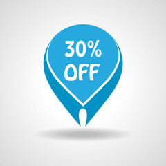 Discount sticker isolated on gray background. Promo sale tag, vector illustration. Modern design concept for marketing, ads, social network advert and websites