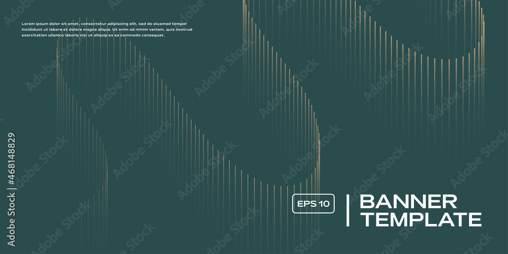 Poster abstract background with wavy linear pattern. vector illustration.