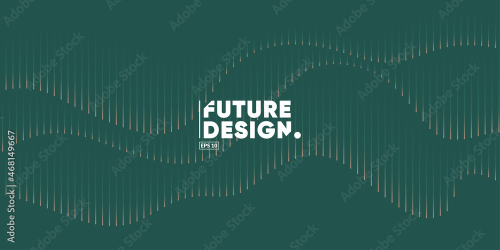 Poster abstract background with wavy linear pattern. vector illustration.