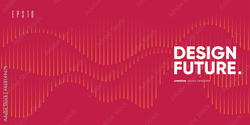 Poster abstract background with wavy linear pattern. vector illustration.