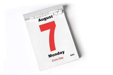  7 August 2023 Civic Day