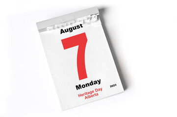  7 August 2023 Heritage Day Alberta