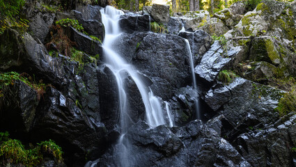 Kasak waterfall in Rhodopes Mountain near village of Kasak, Bulgaria. Amazing autumn landscape